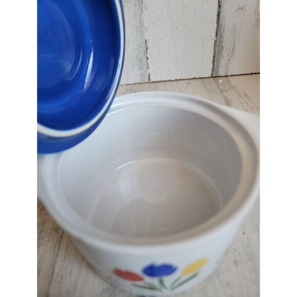 Tulip Tyme Stoneware small lidded pot oven safe Japan‎ Vintage - Picture 3 of 6